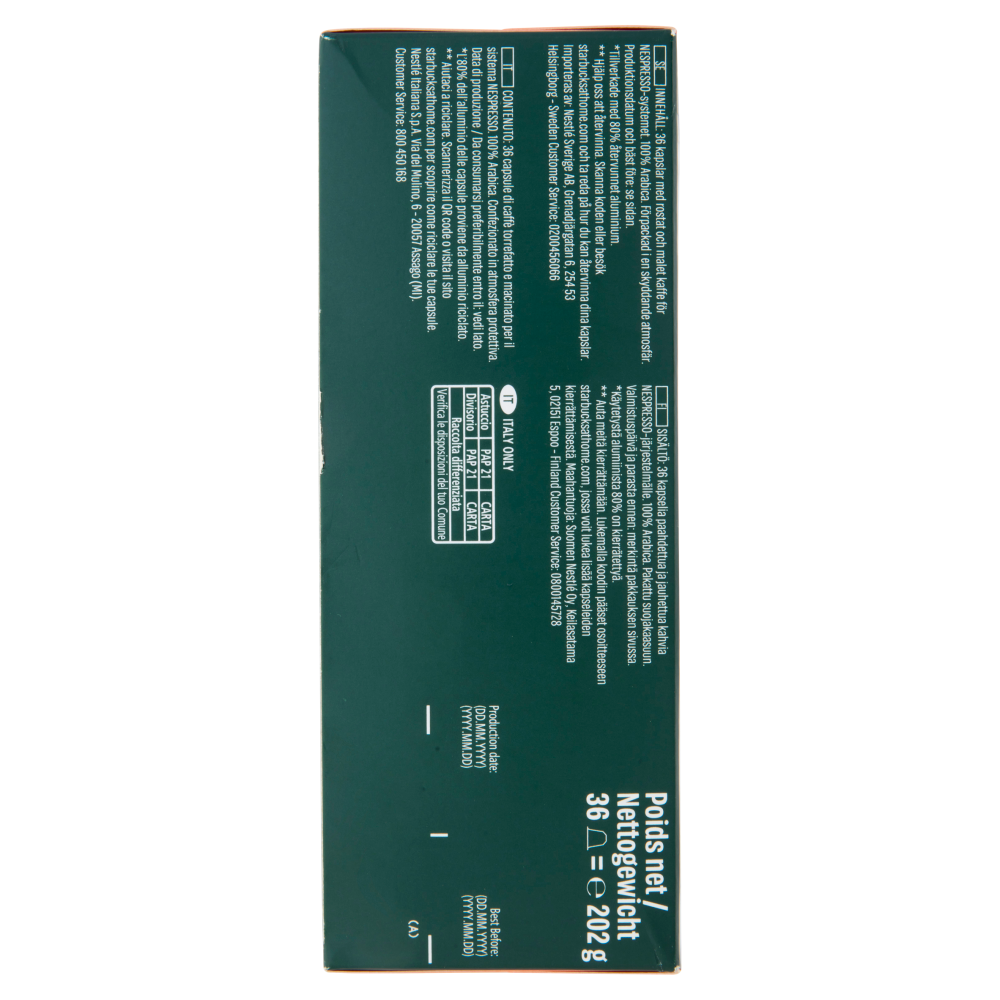 STARBUCKS Single Origin Colombia by Nespresso Caffè Espresso 36 capsule 202 g