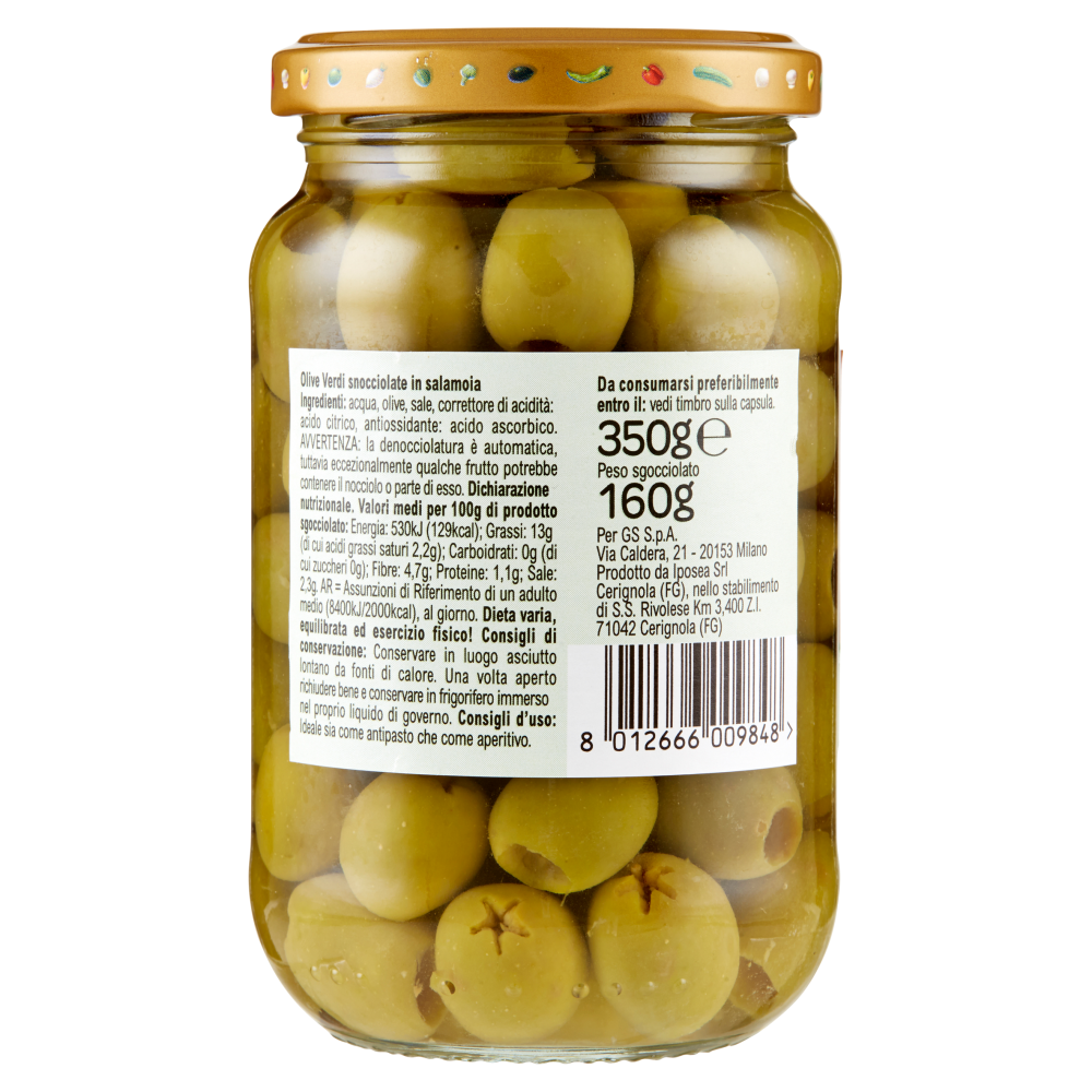 Carrefour Olive Verdi Snocciolate in salamoia 350 g