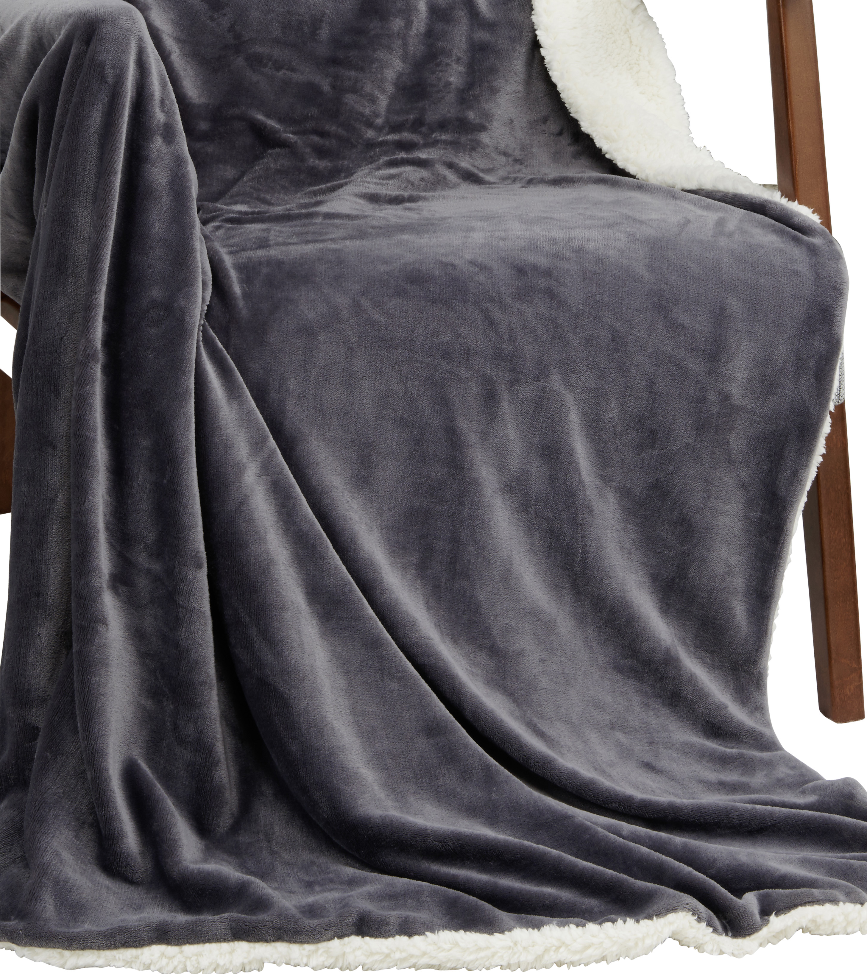 TEX HOME Plaid microfibra singolo, grigio scuro