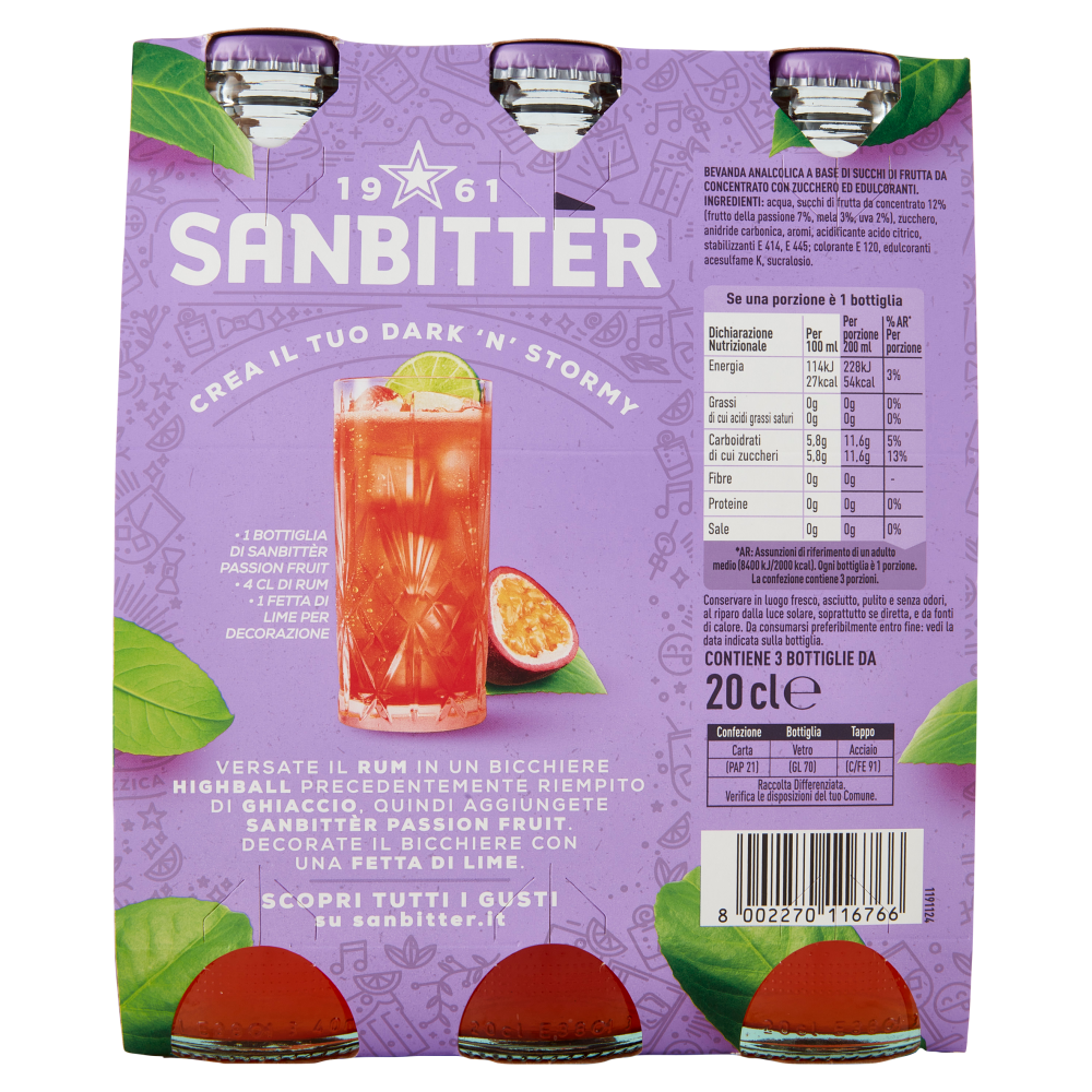 SANBITTÈR Passion Fruit 3x20cl