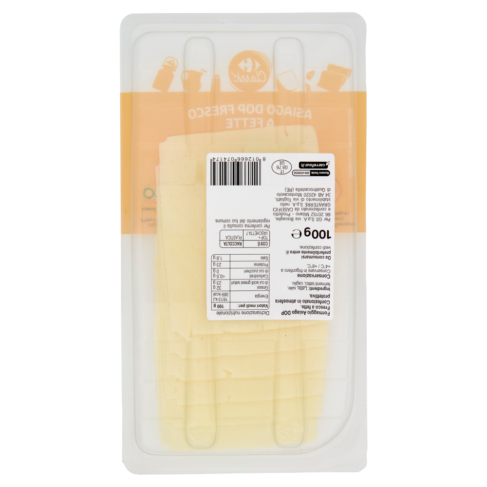 Carrefour Classic Asiago DOP Fresco a Fette 100 g
