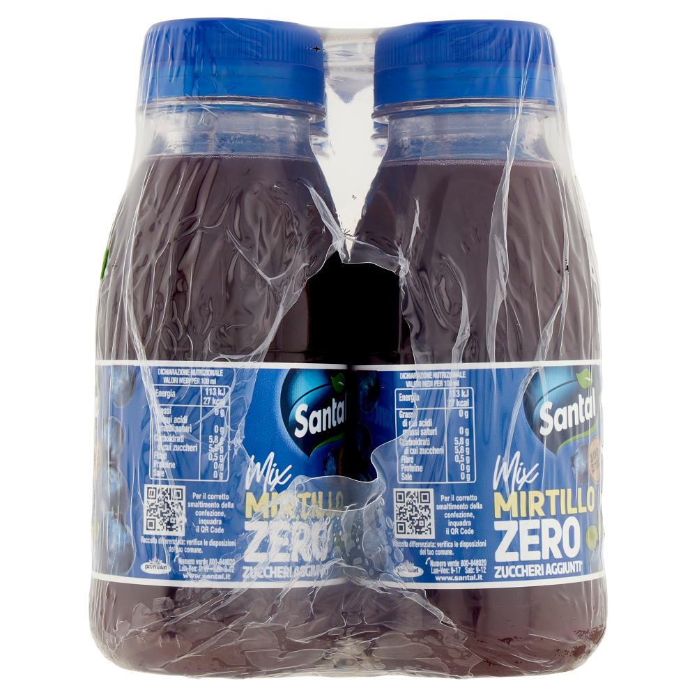 Santal Mix Mirtillo Zero Zuccheri Aggiunti 6 x 150 ml