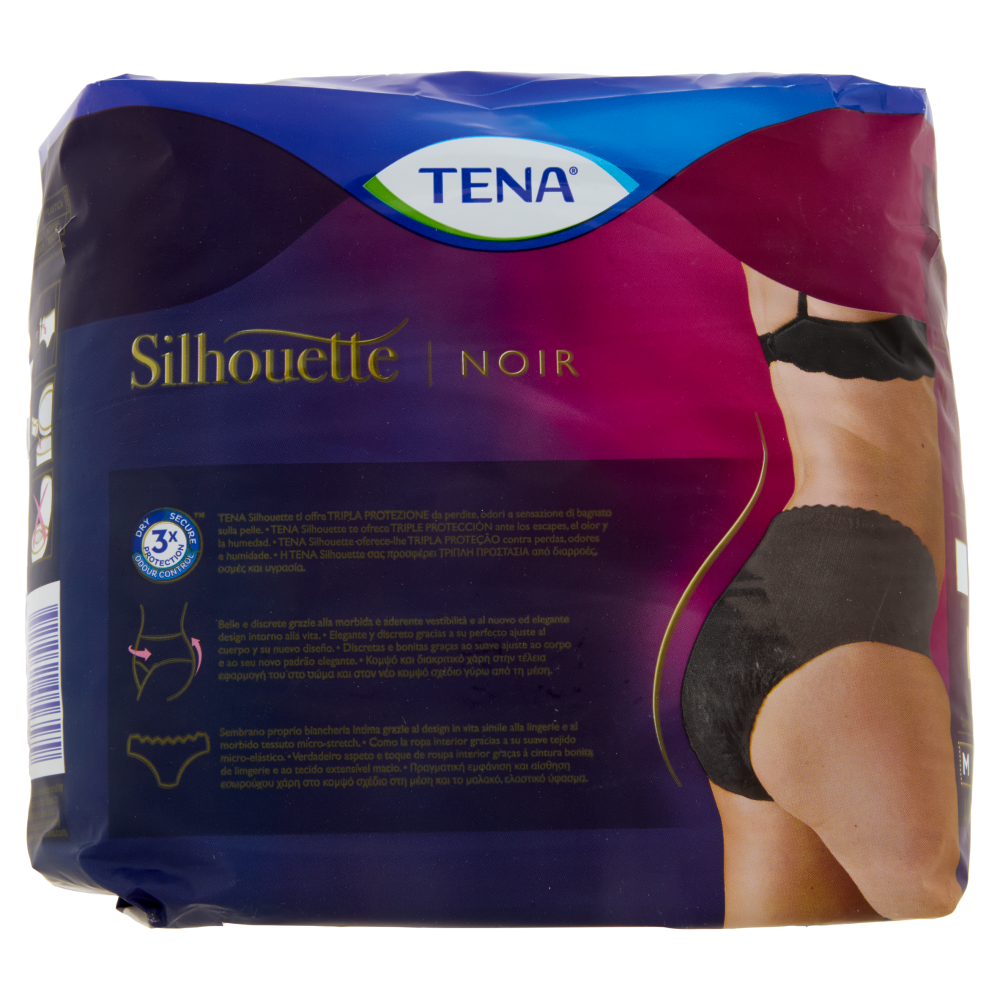 Tena Silhouette Vita Bassa Biancheria Intima Normal M Noir 10 pz
