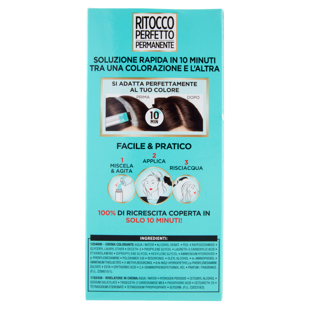 L'Or&eacute;al Paris Colorazione Ritocco Perfetto Permanente, 100% Copertura Ricrescita Bruno