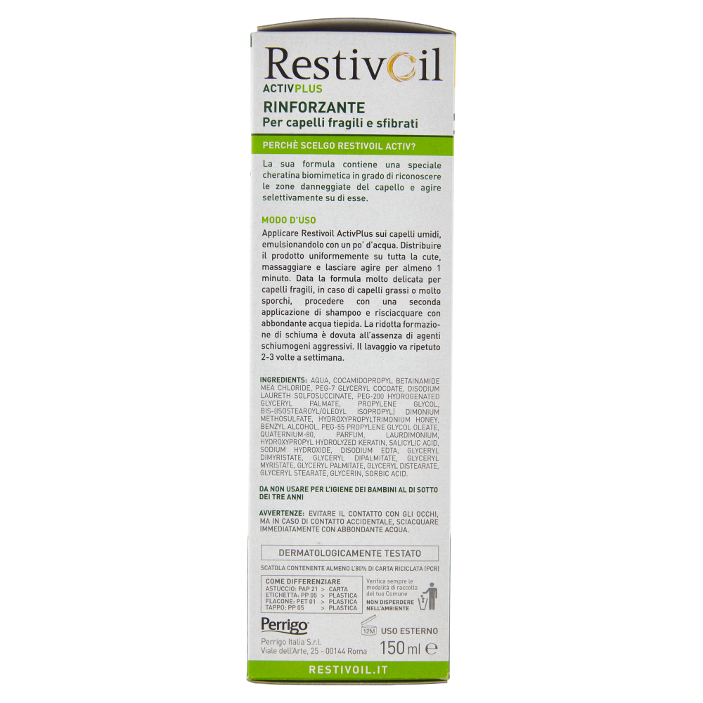 RestivOil Activplus Olio-Shampoo per Cute Sensibile Rinforzante 150 ml