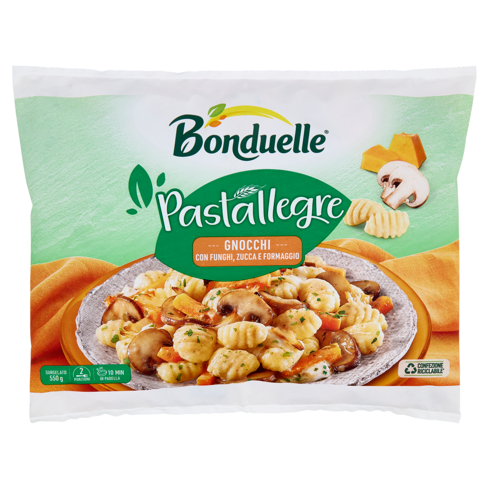Bonduelle Pastallegre Gnocchi con Funghi, Zucca e Formaggio Surgelato 550 g