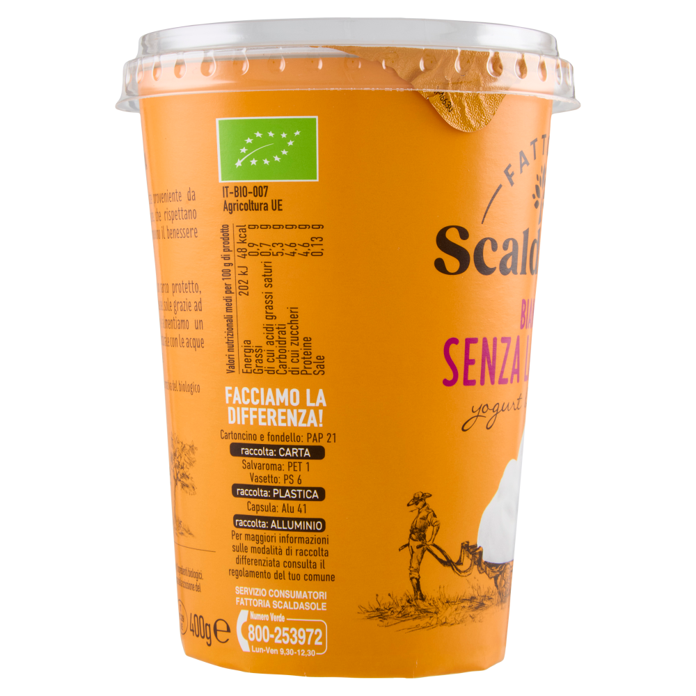 Fattoria Scaldasole Bianco Senza Lattosio yogurt biologico 400 g