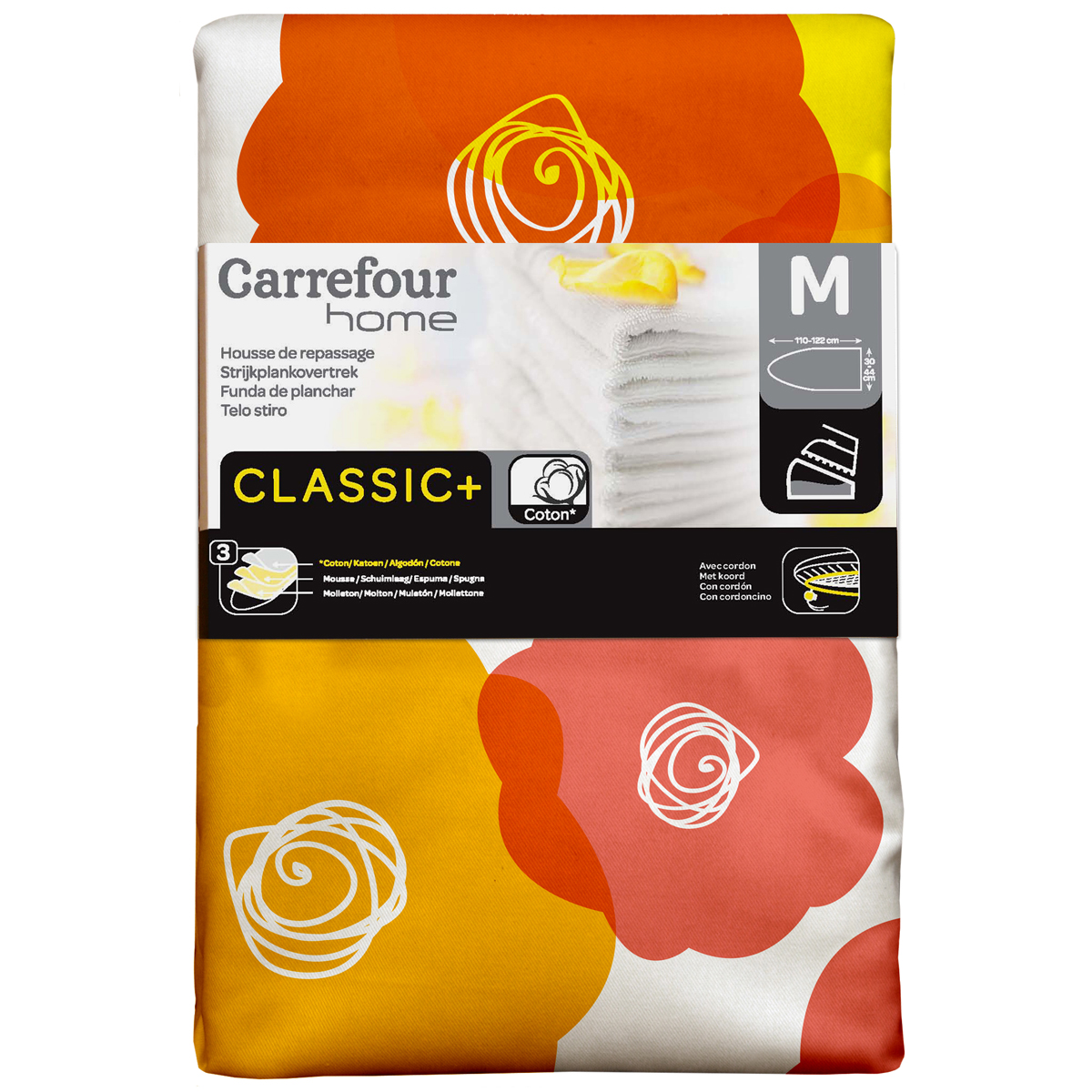 Carrefour Home 97464 rivestimento per asse da stiro Cotone, Tessuto,  Tessuto felpato Multicolore