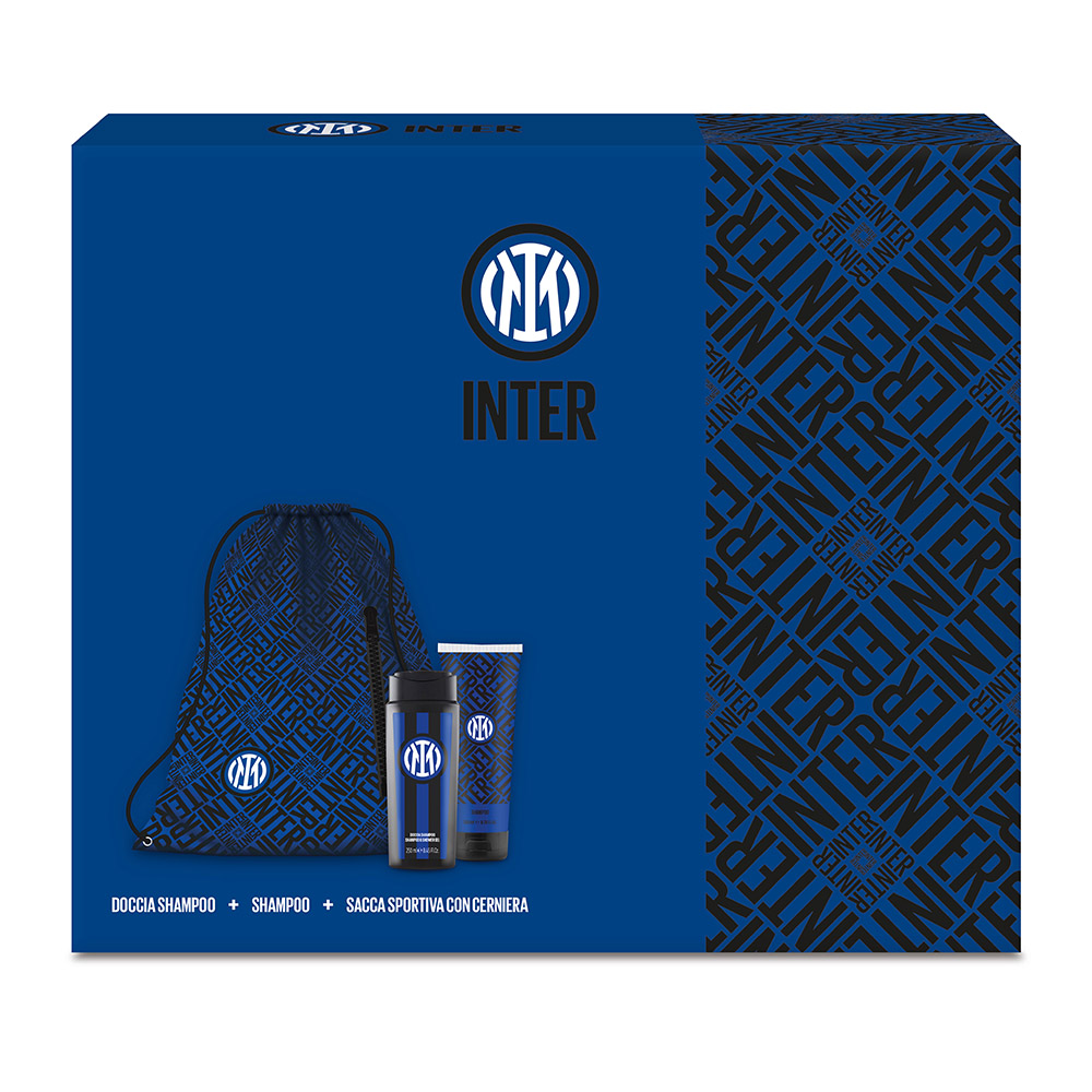 INTER  GIFT SET BAG  (Shampoo 200 ml+ Doccia Shampoo  250ml  + sacca portascarpe)