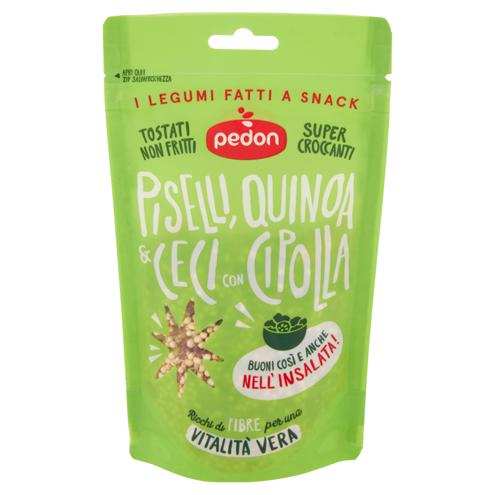 pedon I Legumi Fatti a Snack Piselli, Quinoa & Ceci con Cipolla 90 g
