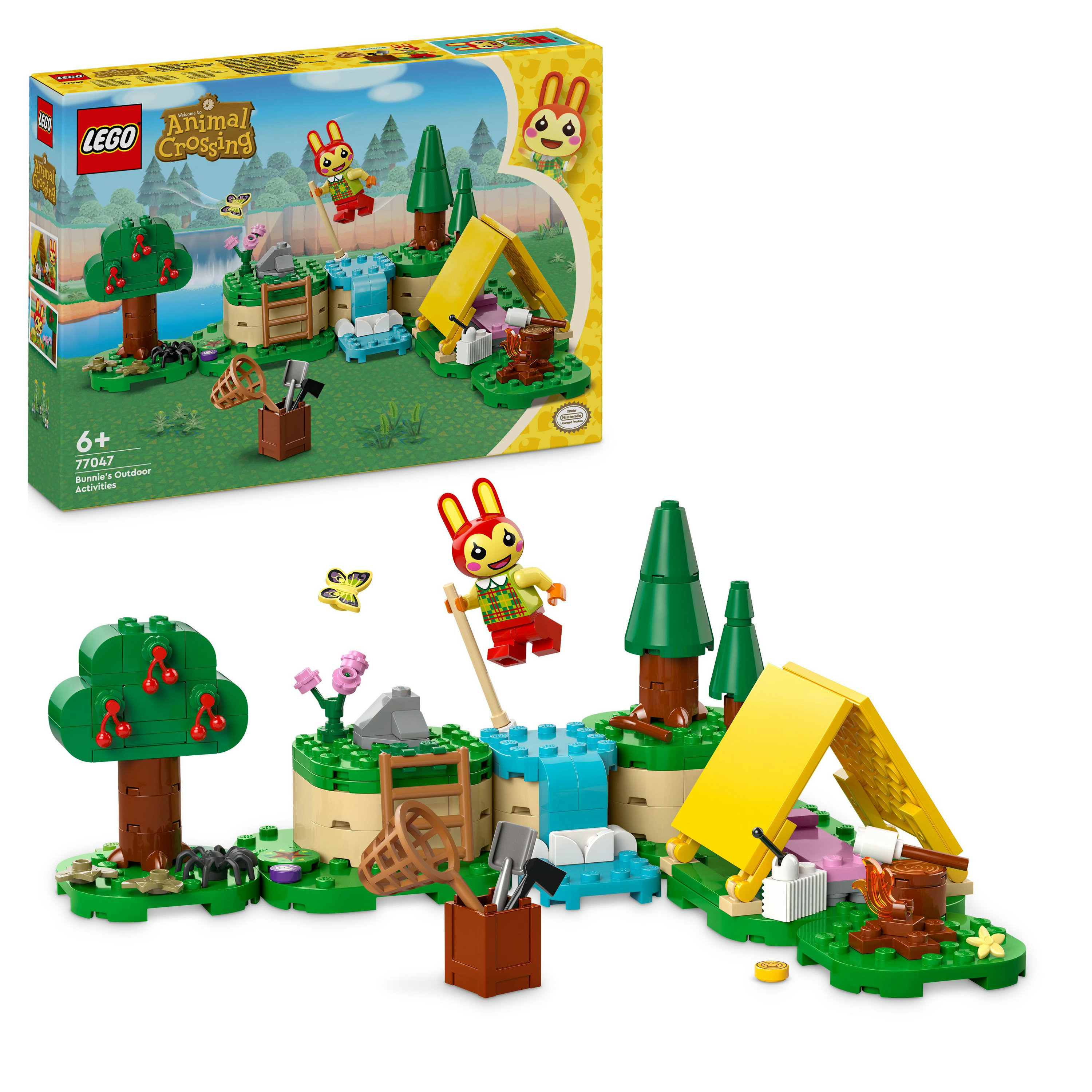 LEGO Animal Crossing 77047 Bonny in Campeggio, Giochi Creativi per Bambini 6+ con Coniglietto Giocattolo e Tenda da Costruire