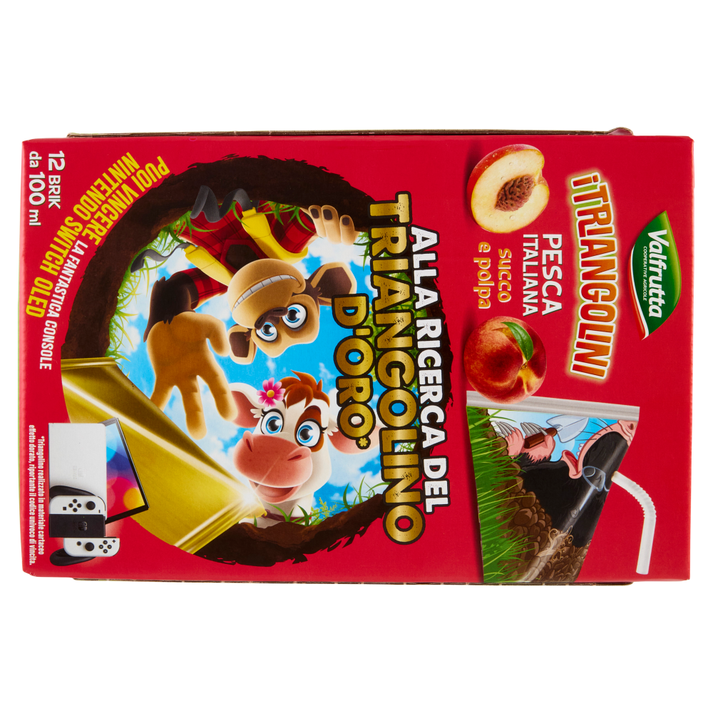 Valfrutta i Triangolini Pesca Italiana succo e polpa Brik 12 x 100 ml