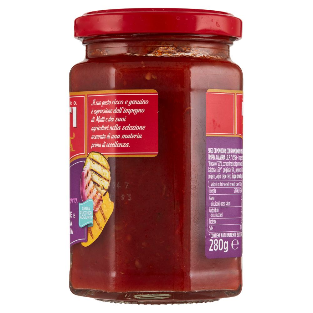 Mutti Sugo con Pomodoro Rossoro, Verdure Grigliate e con Cipolla Rossa di Tropea Calabria IGP 280 g
