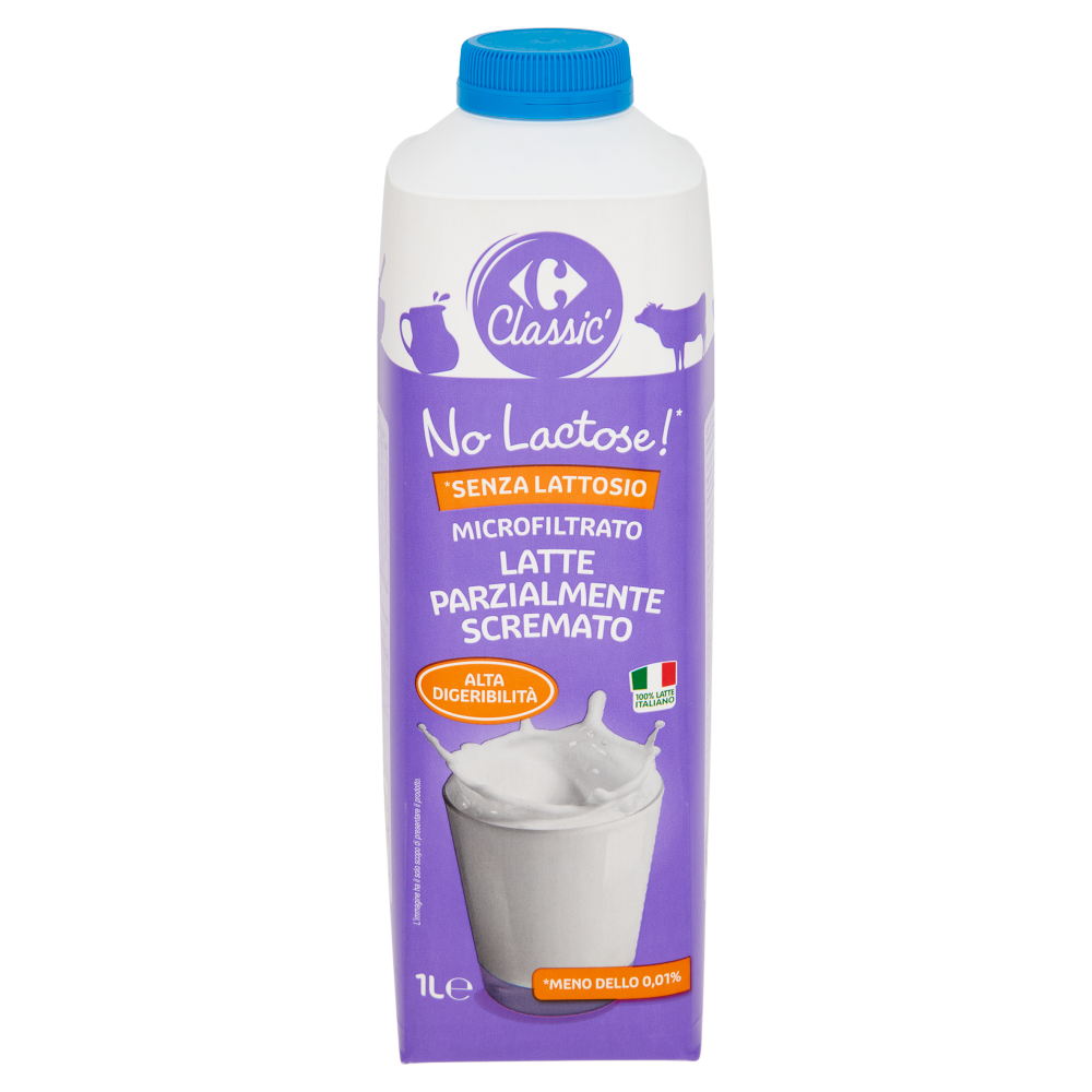 Carrefour Classic No Lactose!*Senza Lattosio Microfiltrato Latte Parzialmente Scremato 1 l