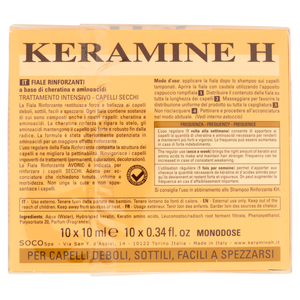 Keramine H Rinforzante Capelli Secchi Trattamento Intensivo 10 x 10 ml