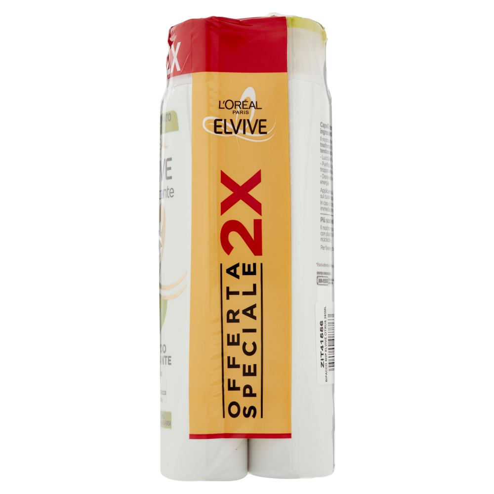 L'Or&eacute;al Paris Shampoo Elvive Energizzante Citrus, Per Capelli da Normali a Grassi, Confezione da 2