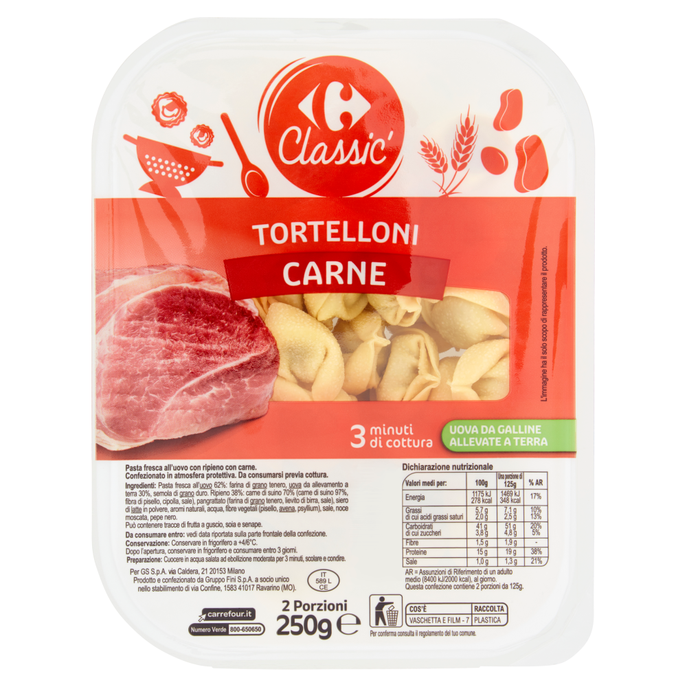 Carrefour Classic Tortelloni Carne 250 g