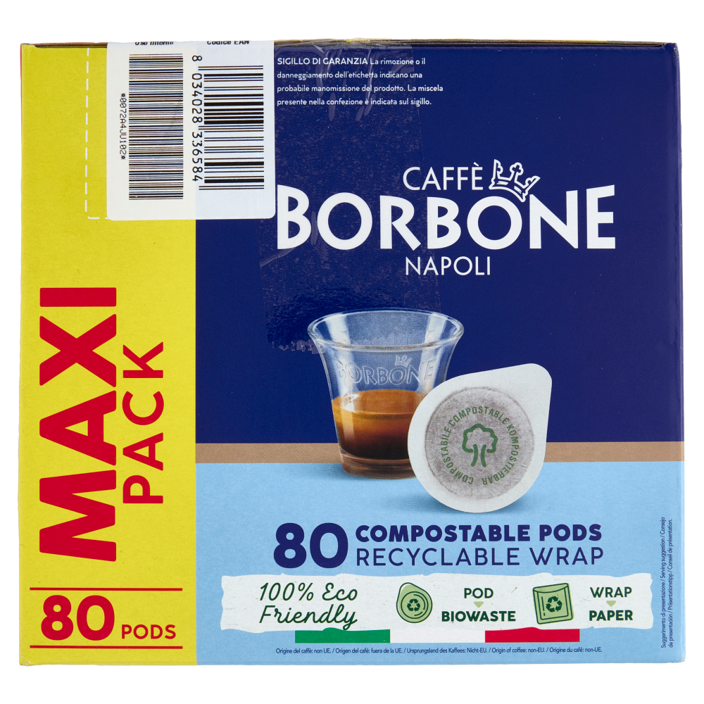 Caff&egrave; Borbone Miscela Nobile Cialde Compostabili 80 x 7,2 g