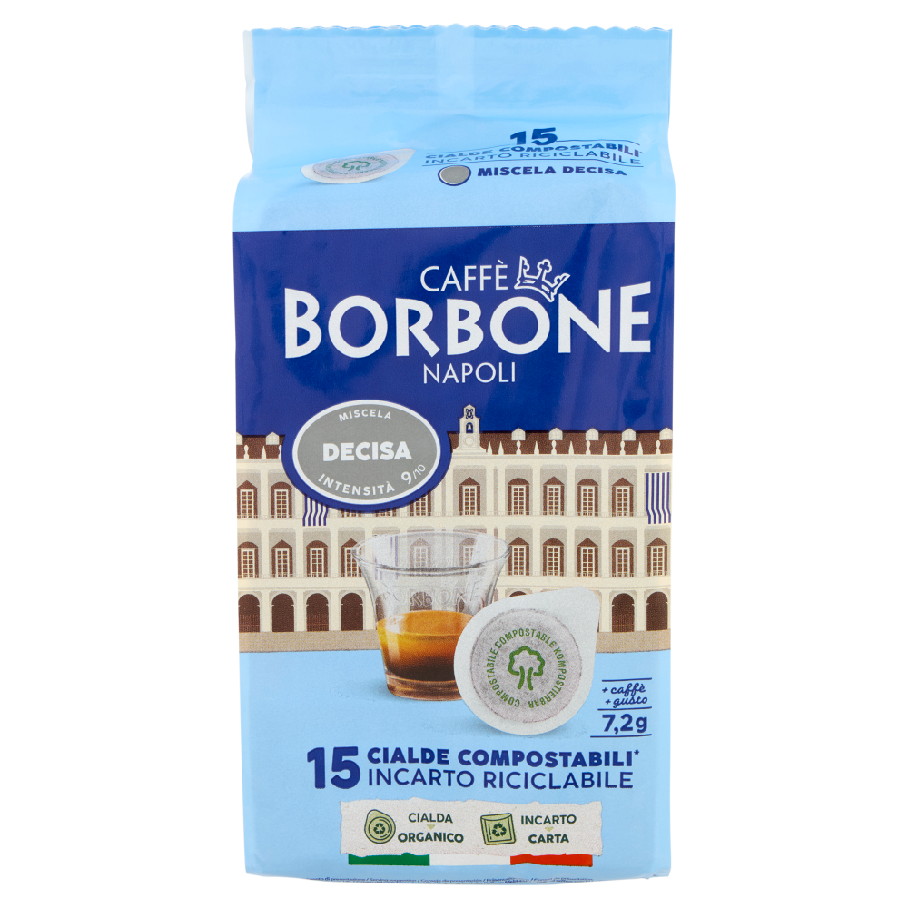Caff&egrave; Borbone Miscela Decisa Cialde Compostabili* 15 x 7,2 g