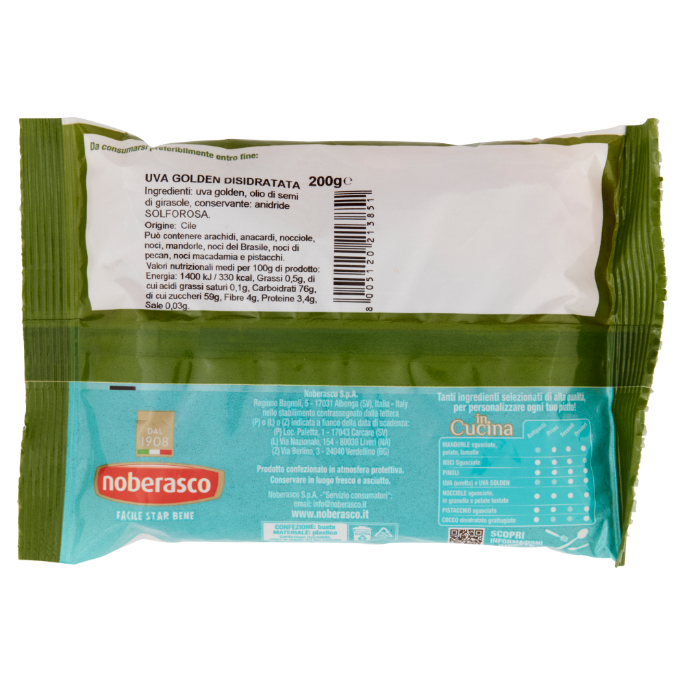 noberasco in Cucina Uva Golden Disidratata 200 g
