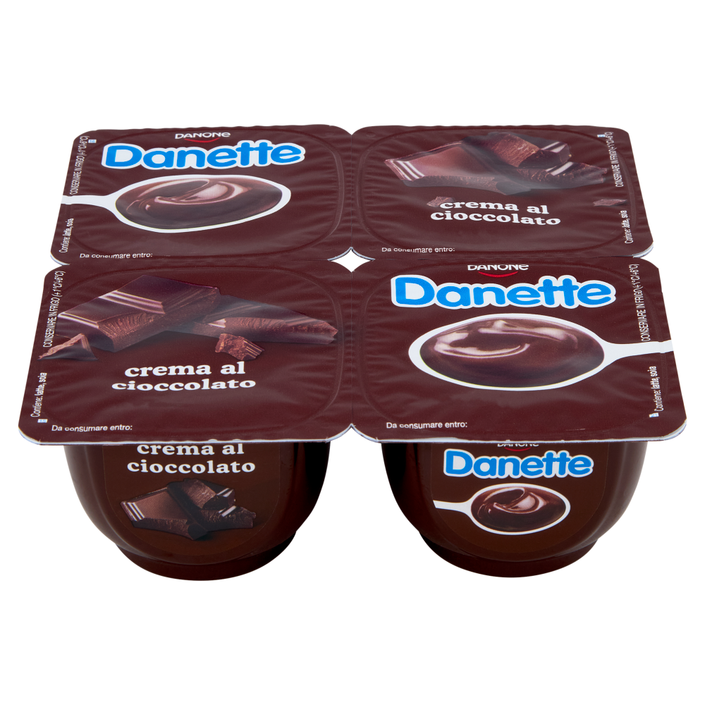 DANETTE, budino gusto cioccolato, fresco dessert, Senza Conservanti, Senza Glutine, 4x125g
