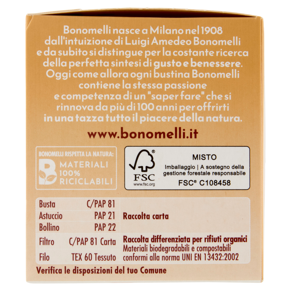 Bonomelli Ventre Sgonfio Tisana per Infusione 16 Filtri 32 g