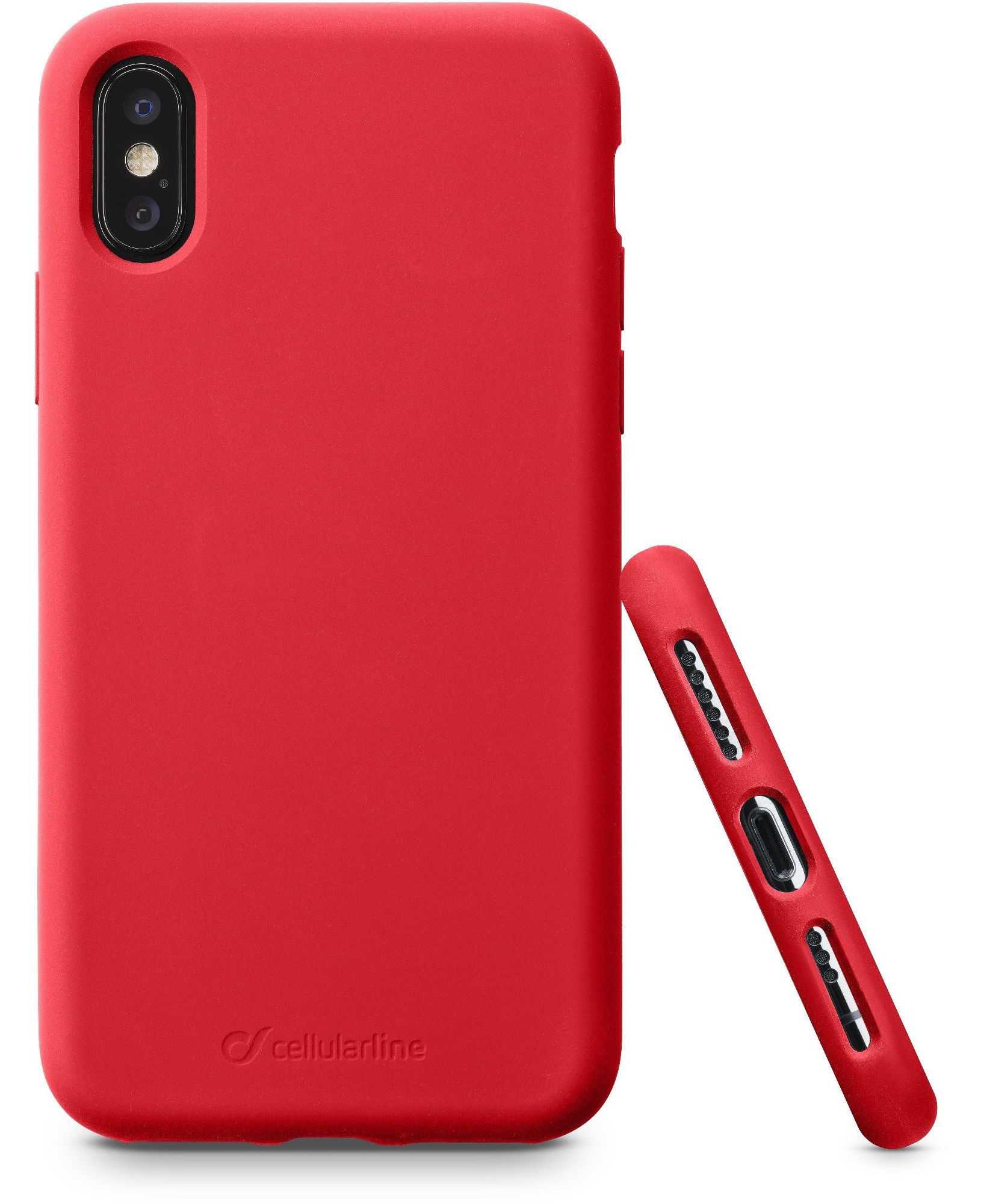 Cellularline Sensation - iPhone XS/X Custodia in silicone soft touch Rosso