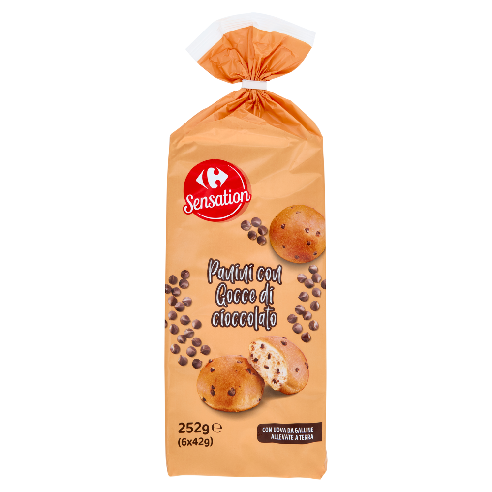 Carrefour Sensation Panini con Gocce di cioccolato 6 x 42 g