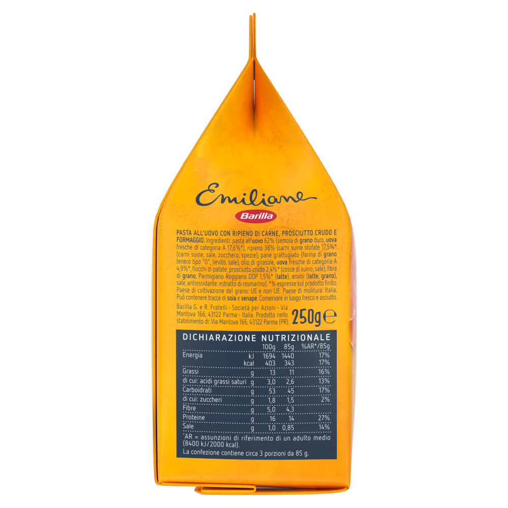 Barilla Emiliane Tortelloni con Prosciutto Crudo e Parmigiano Reggiano 250 g