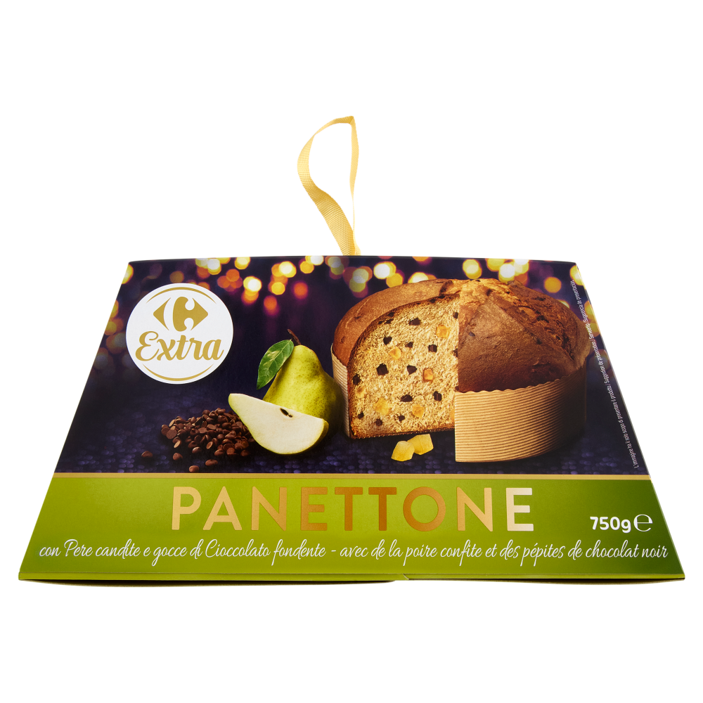 Carrefour Extra Panettone con Pere candite e gocce di Cioccolato fondente 750 g