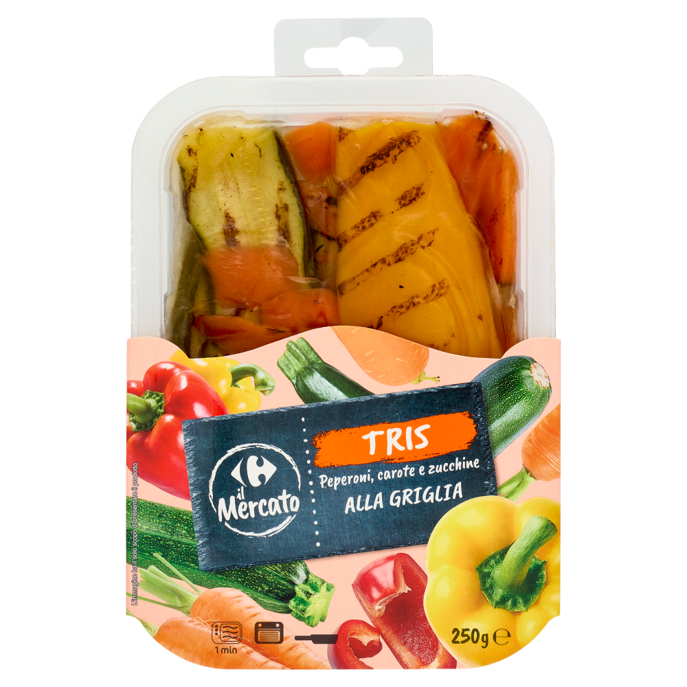 Carrefour il Mercato Tris Peperoni, carote e zucchine alla Griglia 250 g