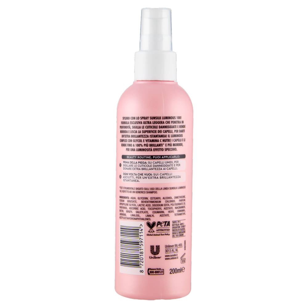 sunsilk Luminous 100 Spray Extra Brillantezza 200 ml