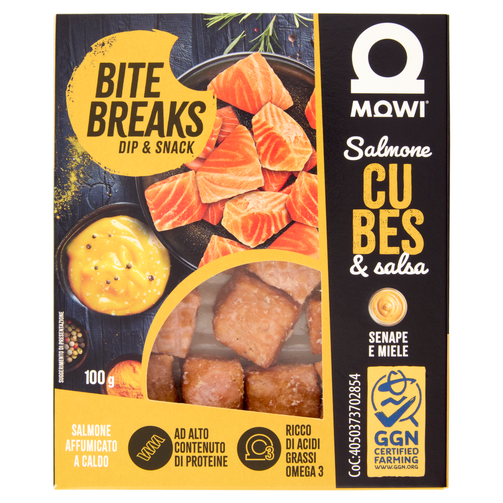 Mowi Salmone Cubes & salsa Senape e Miele 100 g