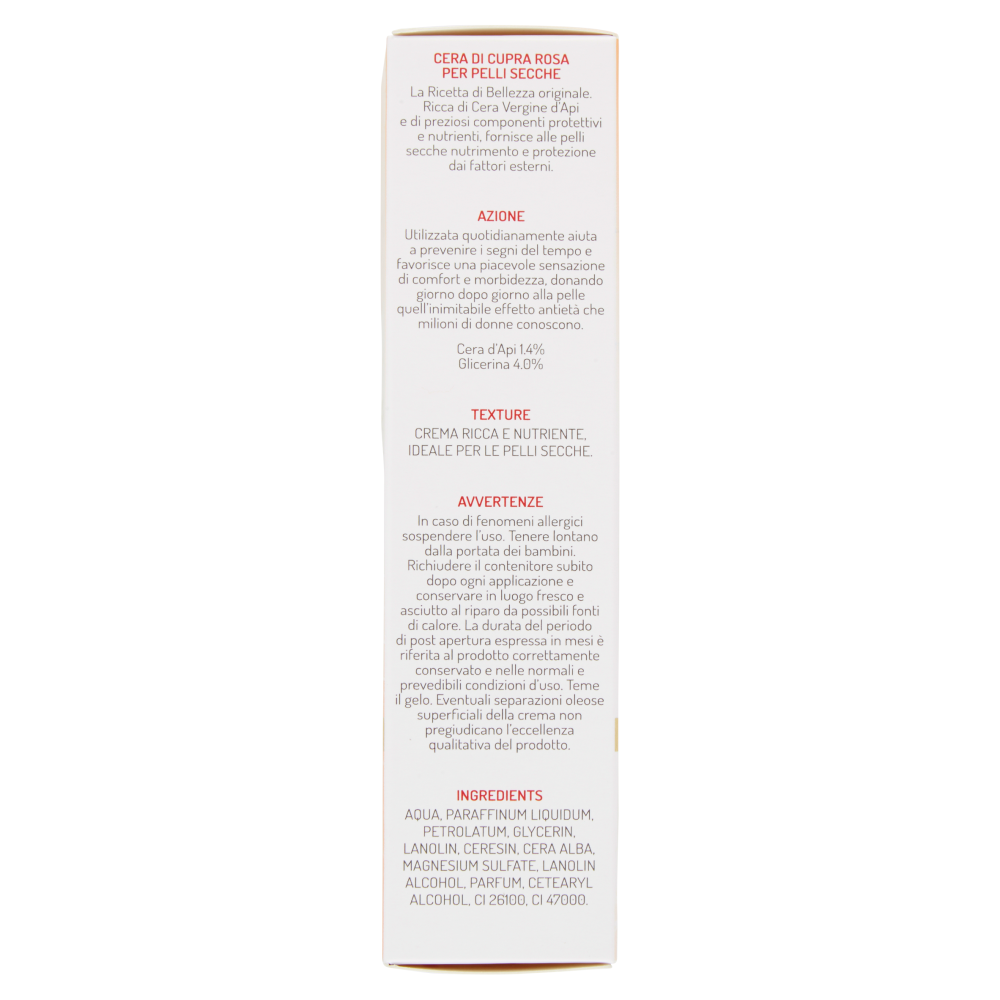Cera di Cupra Ricetta di Bellezza Rosa per Pelli Secche 75 ml