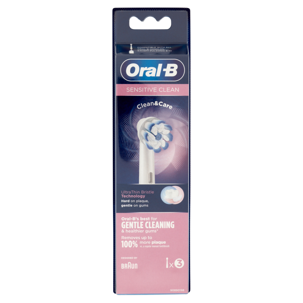 Oral-B Sensitive Clean Testine di Ricambio per Spazzolino Elettrico Ricaricabile - 3 Refills