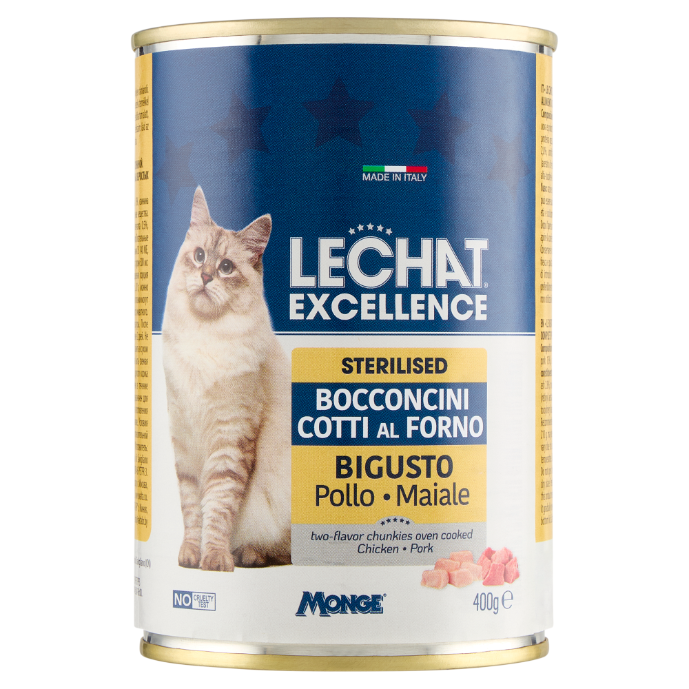 LeChat Excellence Sterilised Bocconcini Cotti al Forno Bigusto Pollo Maiale 400 g