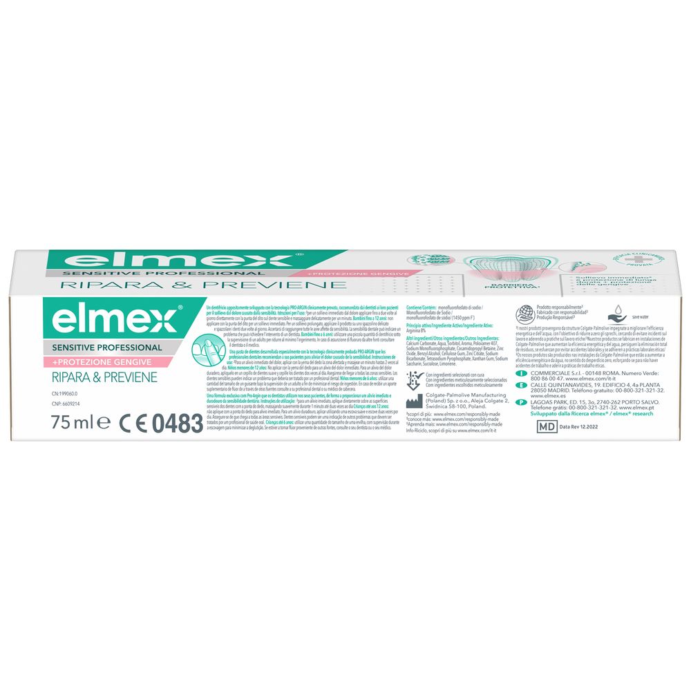 elmex dentifricio Sensitive Professional Ripara e Previene e protezione gengive 75 ml