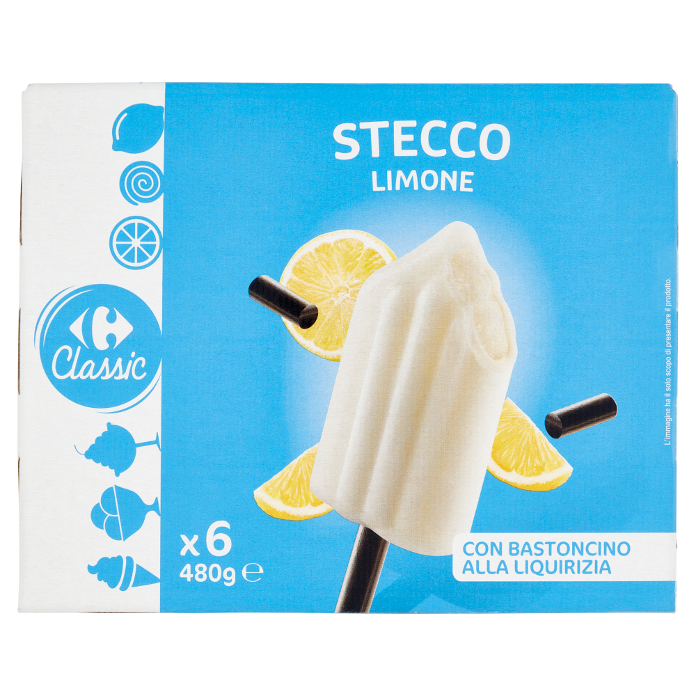Carrefour Classic Stecco Limone con Bastoncino alla Liquirizia 6 x 80 g
