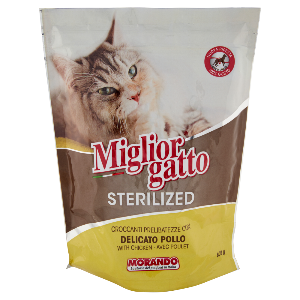 Migliorgatto Sterilized Croccanti Prelibatezze con Delicato Pollo 800 g