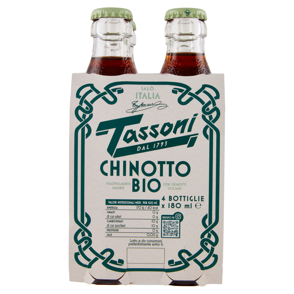 Tassoni Chinotto Bio 4 x 180 ml