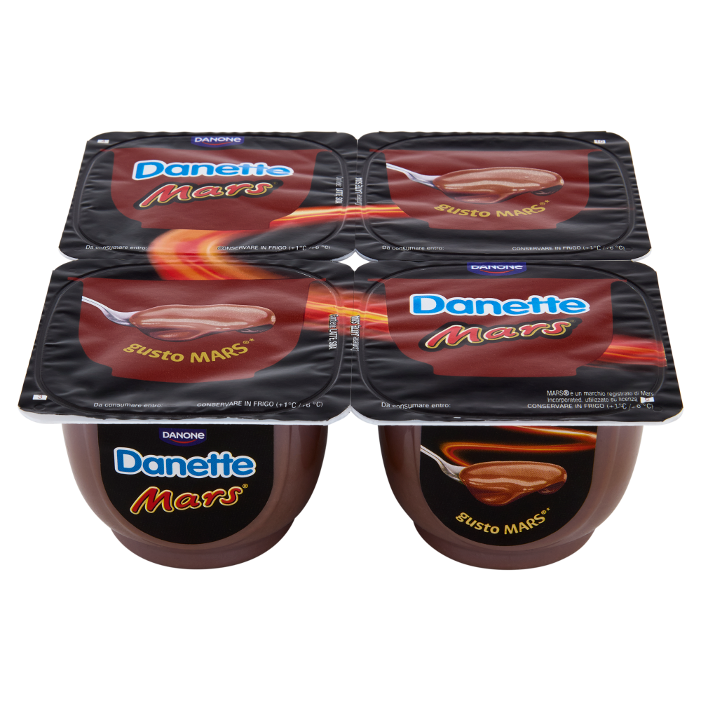 DANETTE Mars, Budino con Caramello Salato, Cioccolato e Cacao, 4x115g