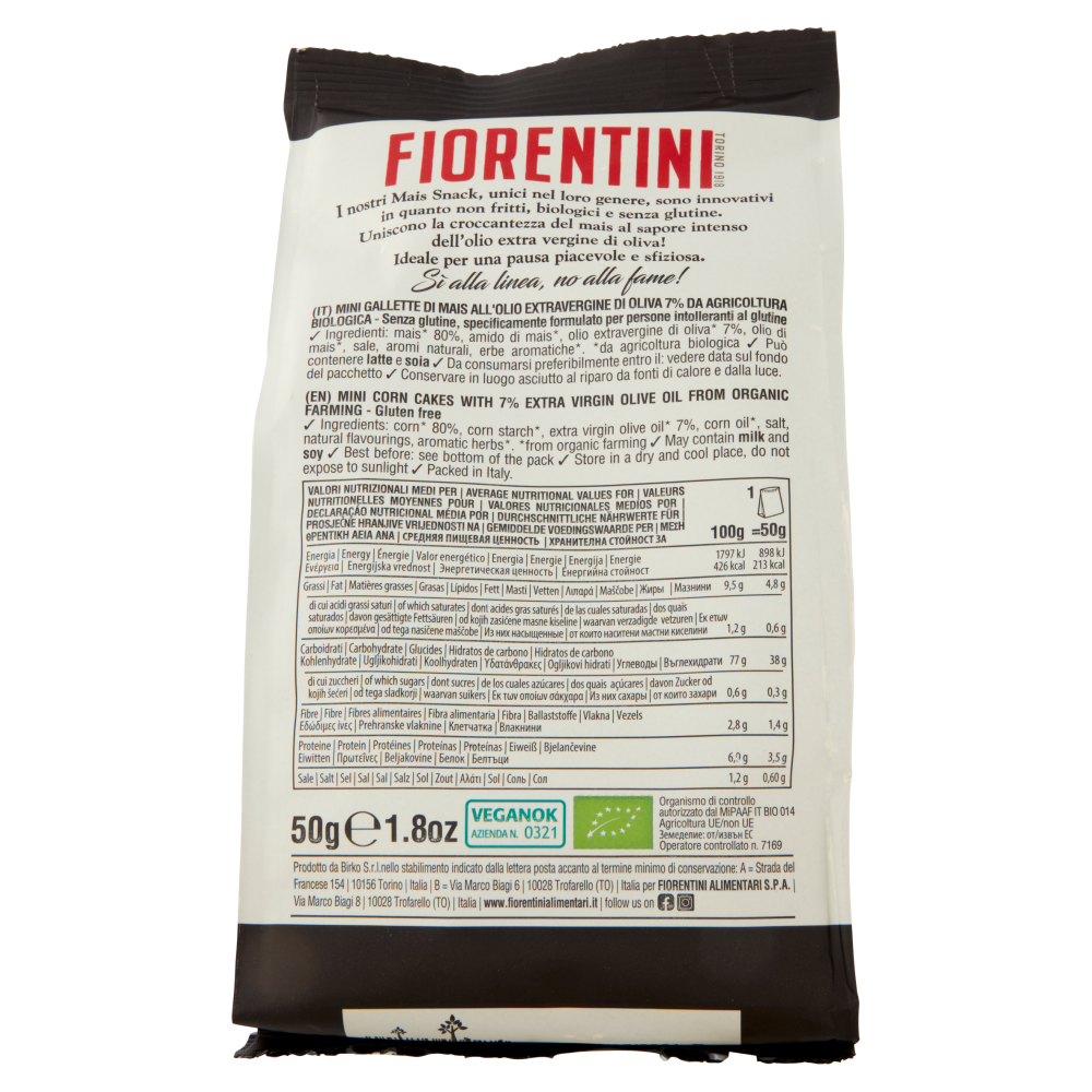 Fiorentini gli Originali Mais Snack Olio Extravergine di Oliva 50 g