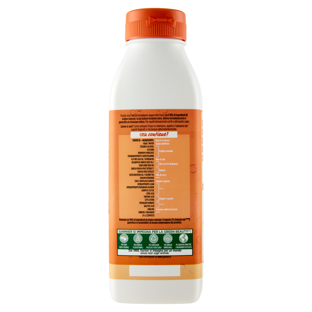 Garnier Balsamo Riparatore Fructis Hair Food, Balsamo alla papaya per capelli danneggiati, 350 ml