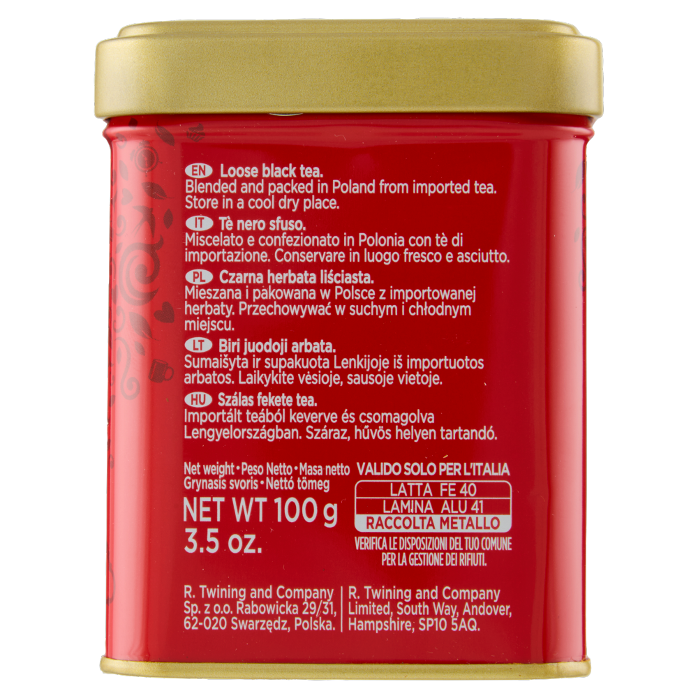 Twinings English Breakfast Tea Tè Nero classico Sfuso in latta The 100 g