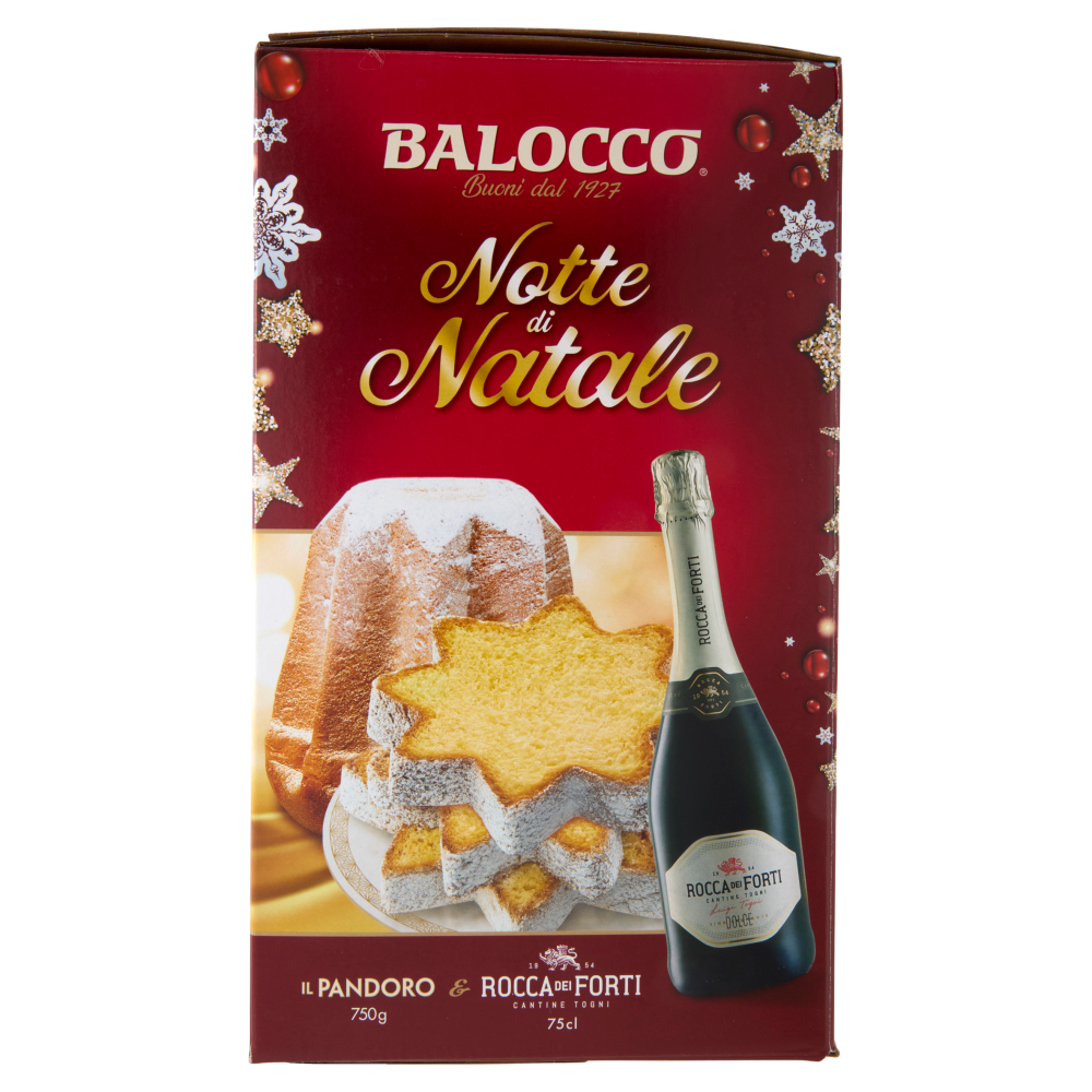 Balocco Notte di Natale il Pandoro 750 g & Rocca dei Forti Vino Spumante Dolce 75 cl