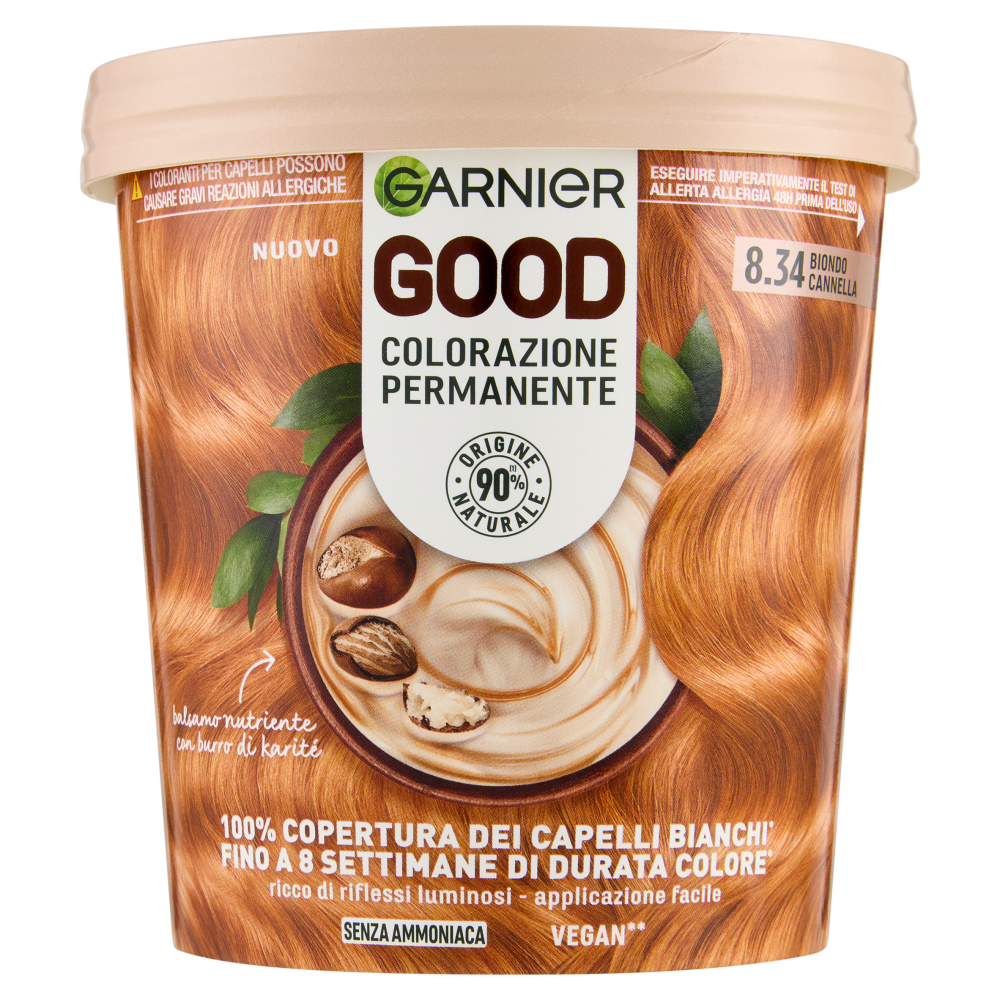 Garnier Good Colorazione Permanente 90% Origine Naturale 8.34 Biondo Cannella