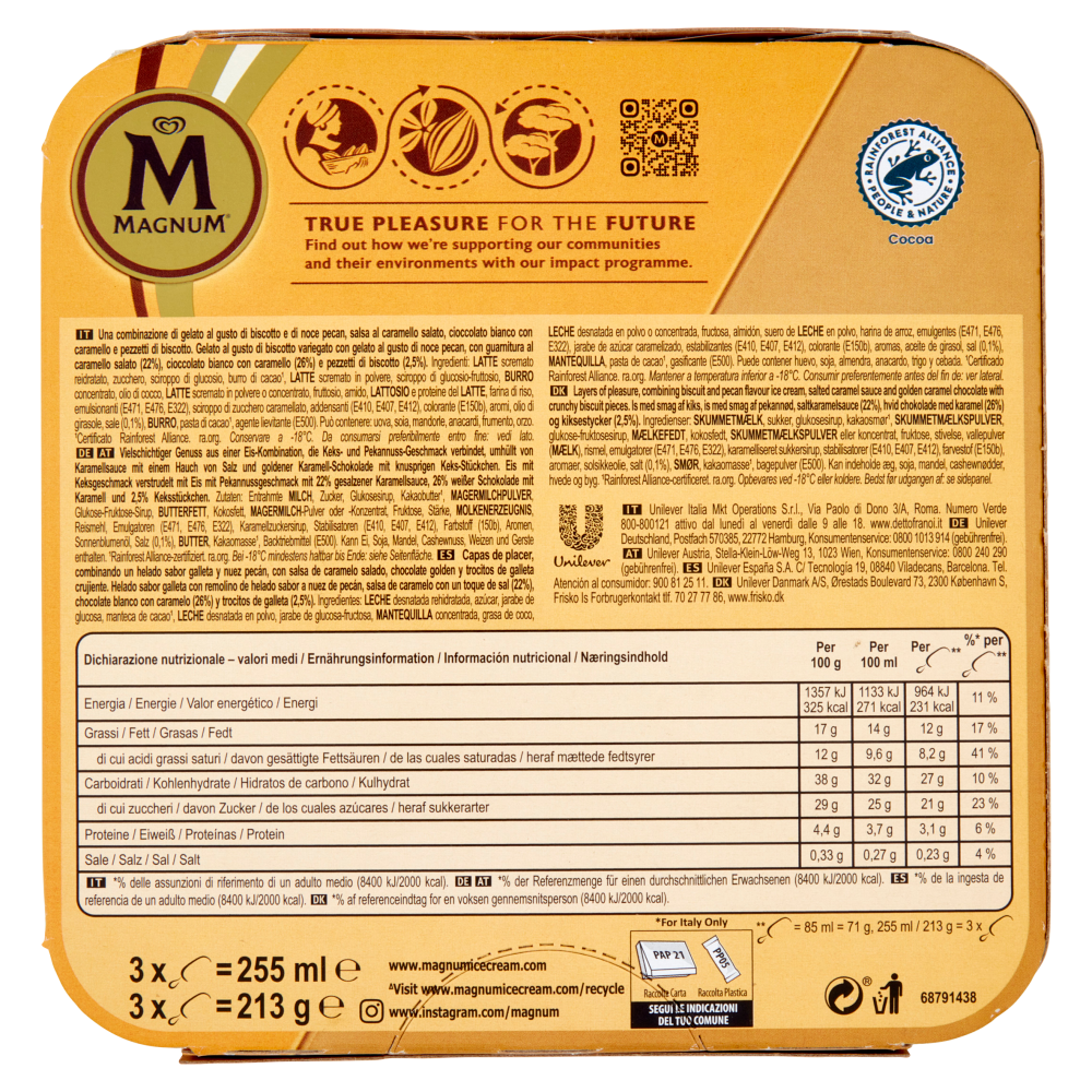 Magnum Double Gold Caramel Billionaire 3 x 71 g