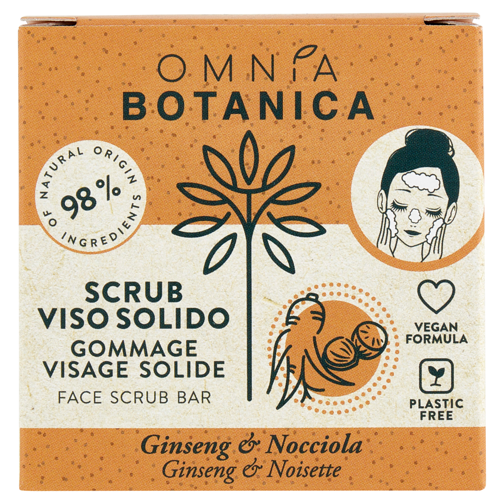 Omnia Botanica Scrub Viso Solido Ginseng & Nocciola 50 g