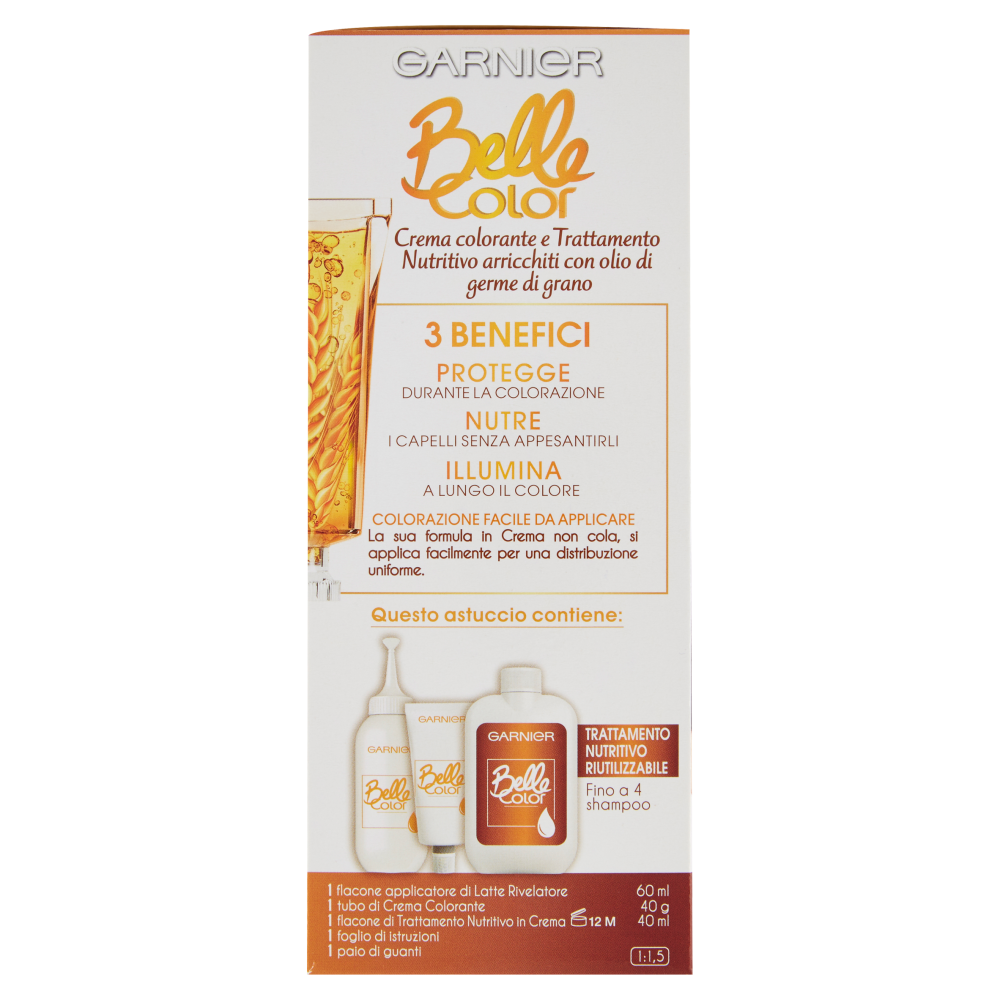 Garnier Belle Color Colore Luminoso, Tinta per Capelli Bianchi 24 Castano Scuro Naturale