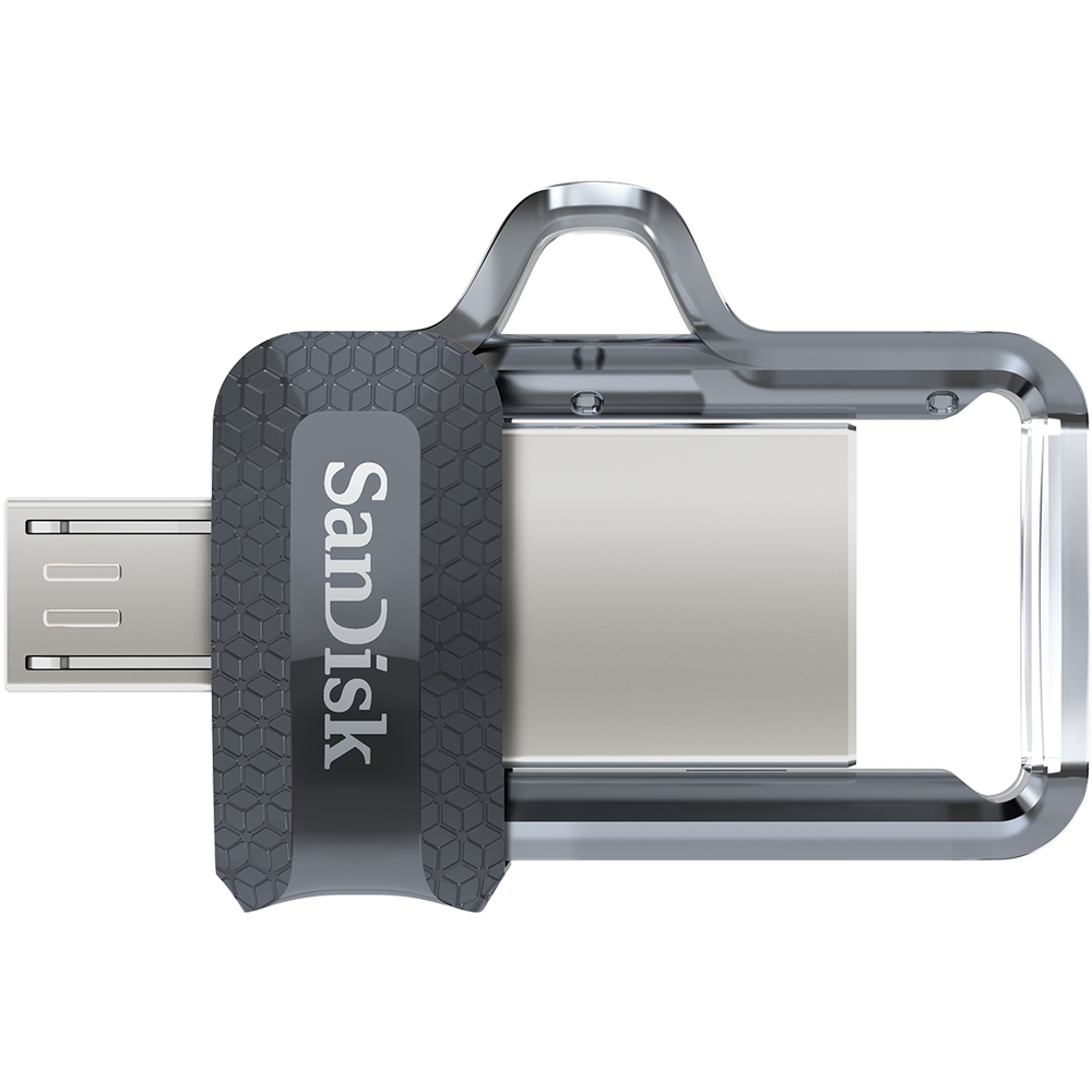 SanDisk Ultra Dual m3.0 unit&agrave; flash USB 16 GB USB Type-A / Micro-USB 3.2 Gen 1 (3.1 Gen 1) Nero, Argento, Trasparente